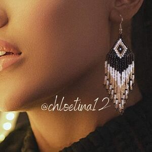 Vintage Long Fringe Earrings, Retro Statement Earrings